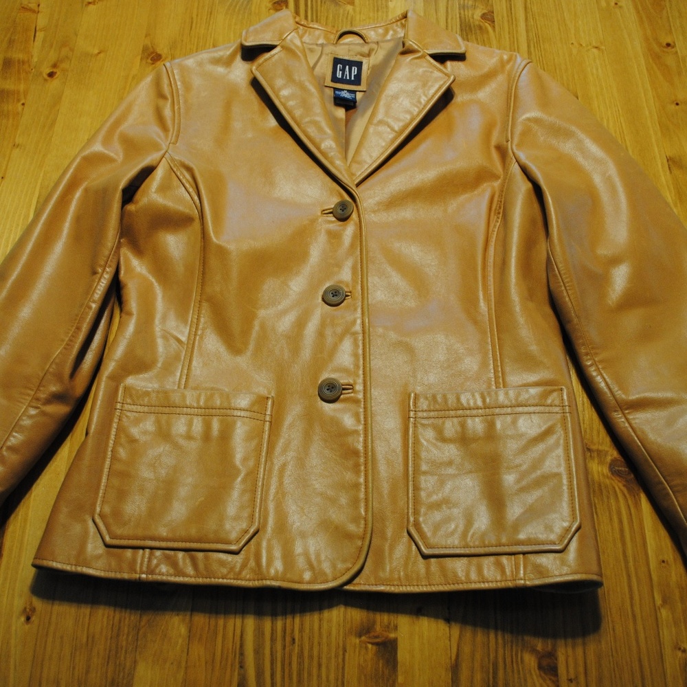 Vintage Gap Leather Blazer Style Jacket